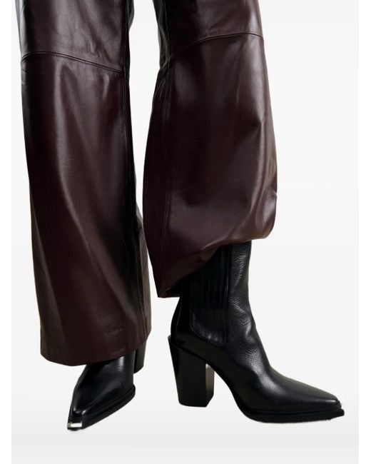 POTAMY Black Leather Chelsea Boots