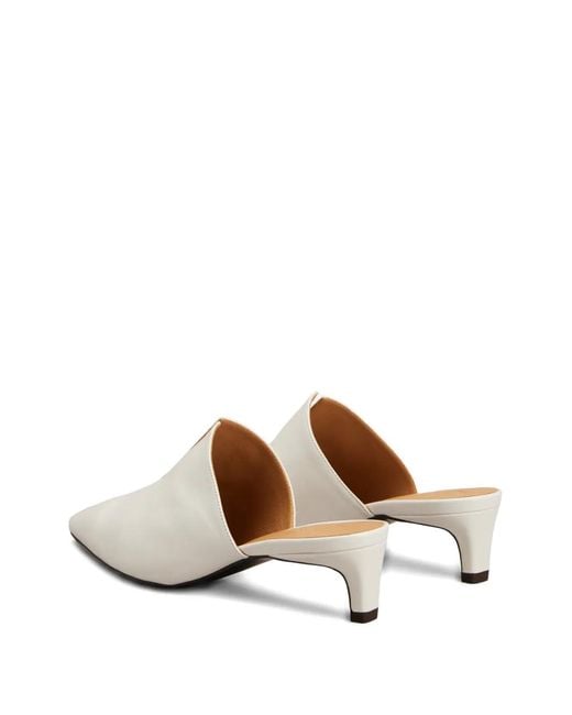 Tod's White Pointed-Toe Heeled Mules