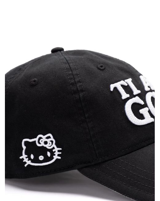 Gcds Black Logo-Embroidered Cap
