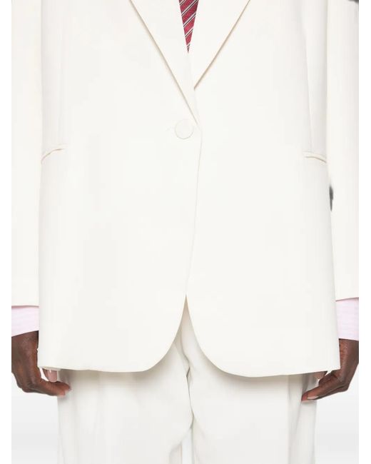 ViCOLO White Blazer À Revers Crantés