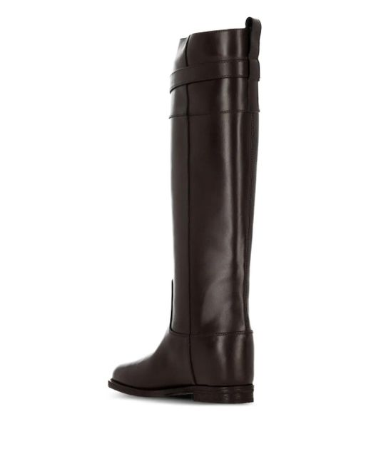 Via Roma 15 Black Buckle-Fastening Leather Boots