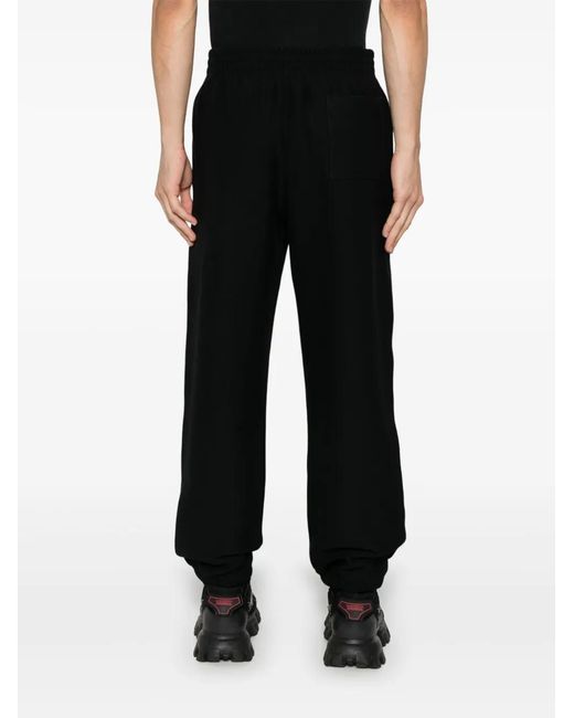 Burberry Black Logo-Embroidered Track Pants for men