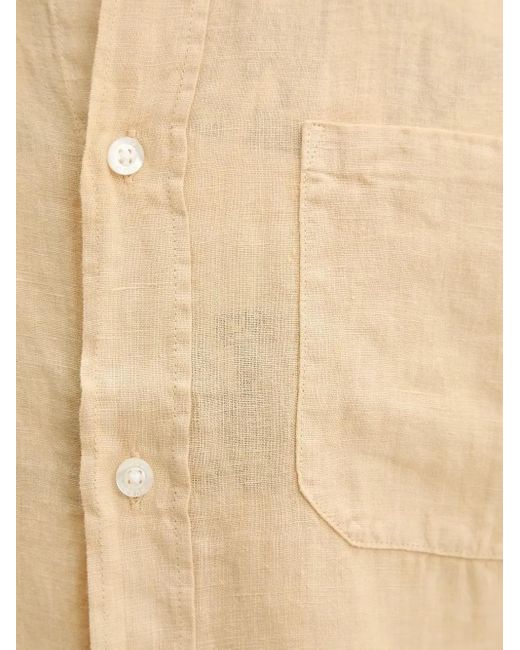 Camisa de lino de manga larga HUGO de hombre de color Natural