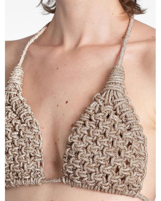 HIBOURAMA Natural Diamond Crystal-Embellished Top
