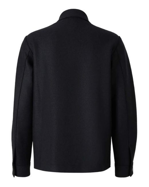 Harris Wharf London Blue Snap-Button Shirt Jacket for men