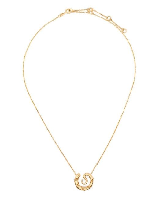Panconesi White Serpent Medallion Chain Necklace