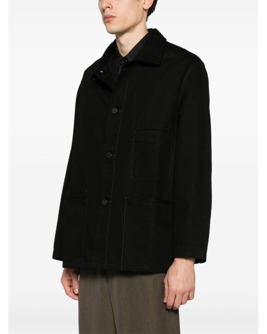 Lemaire ストレートカラー シャツジャケット Black