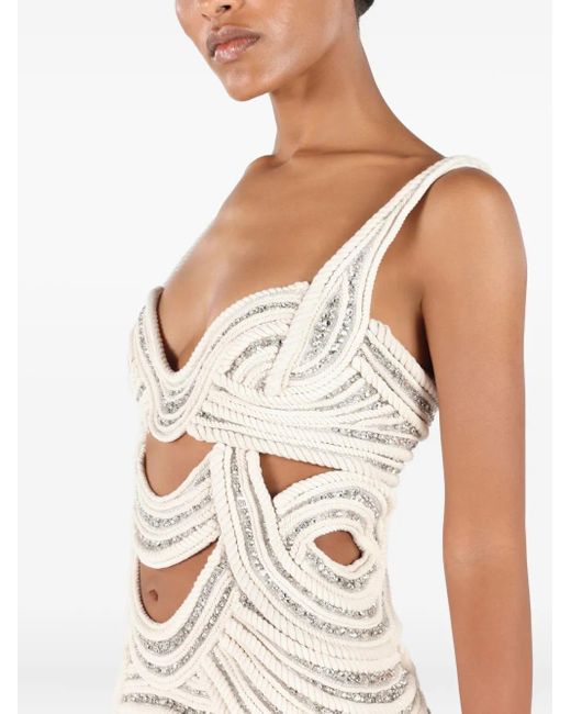 Roberto Cavalli Uitgesneden Mini-Jurk in het White