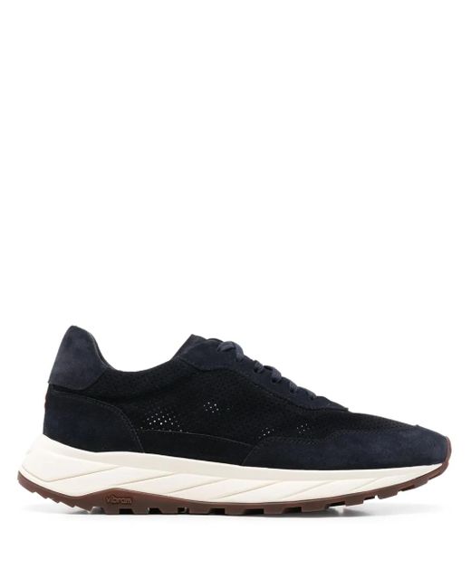 Henderson Blue Perforated-Design Sneakers for men