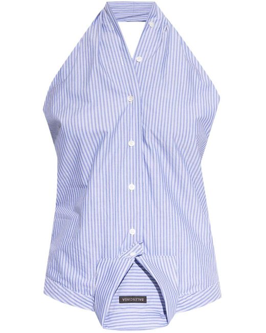 Balenciaga Blue Striped Shirt Vest