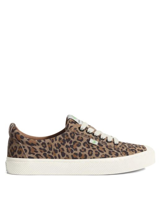 CARIUMA Brown Leopard-Print Lace-Top Sneakers