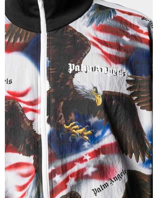 Palm Angels Red American-Eagle-Print Track Jacket for men