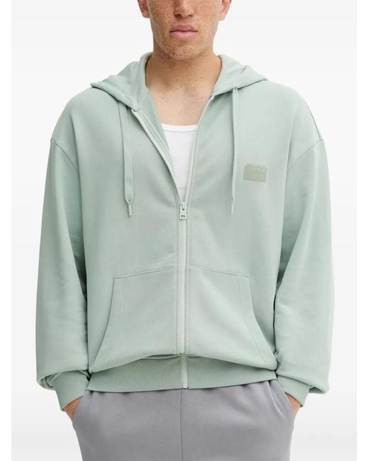 HUGO Green Zip Hooded Sweatshirt for men