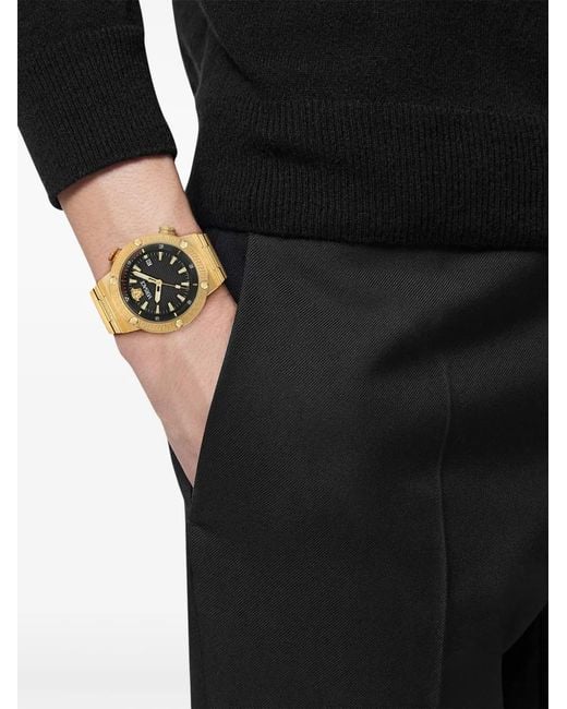 Versace Metallic Greca Logo Diver 43Mm for men