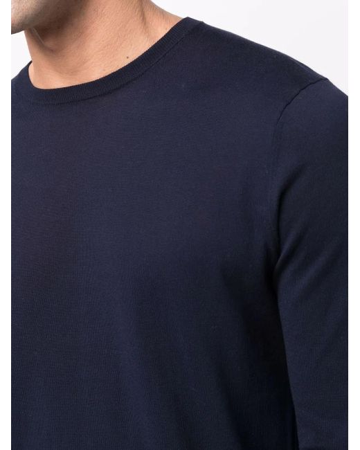 Ballantyne Blue Crew-Neck Knit Jumper for men