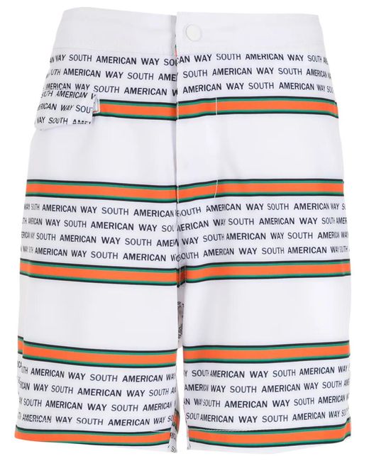 Amir Slama Multicolor Striped Slogan-Print Swim Shorts for men