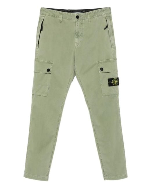 Stone Island Green Patch-Pocket Cargo Pants for men