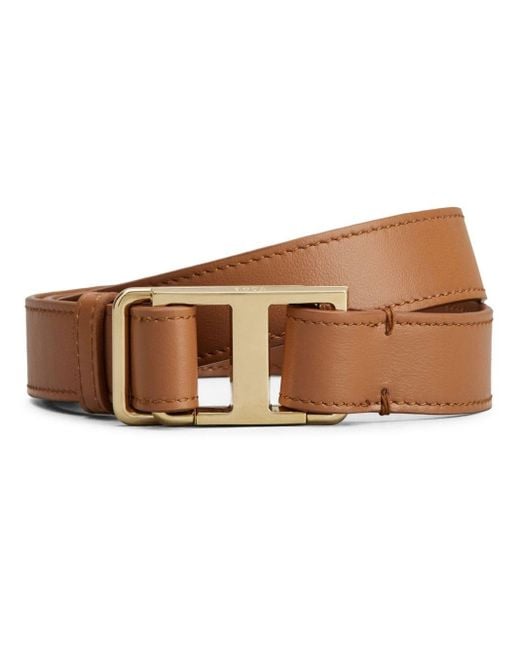 Tod's Brown Timeless T Leather Belt