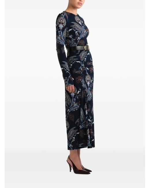 Cara Cara Blue Piermond Paisley-Print Maxi Dress
