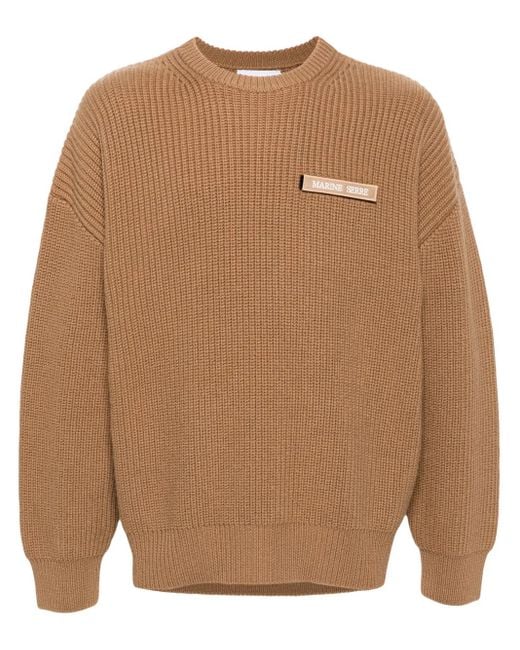 MARINE SERRE Brown Merino Sweater