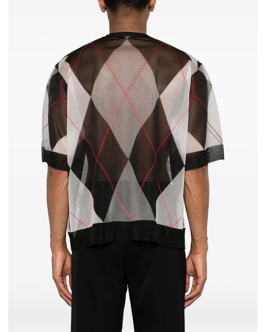 Kolor Black Argyle Oversized T-Shirt for men