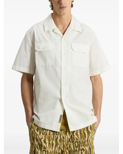 Woolrich White Garment-Dyed Cotton Shirt for men