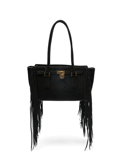MICHAEL Michael Kors Black Small Hamilton Moderne Fringe-Detail Tote Bag