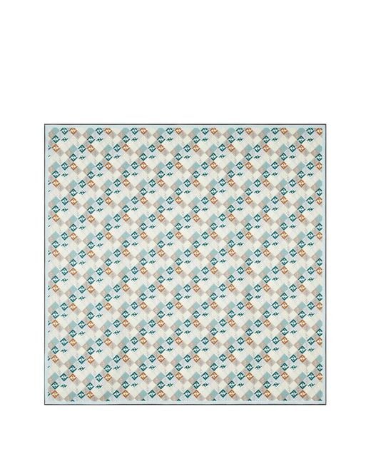 Fendi Blue Ff-Pattern Scarf