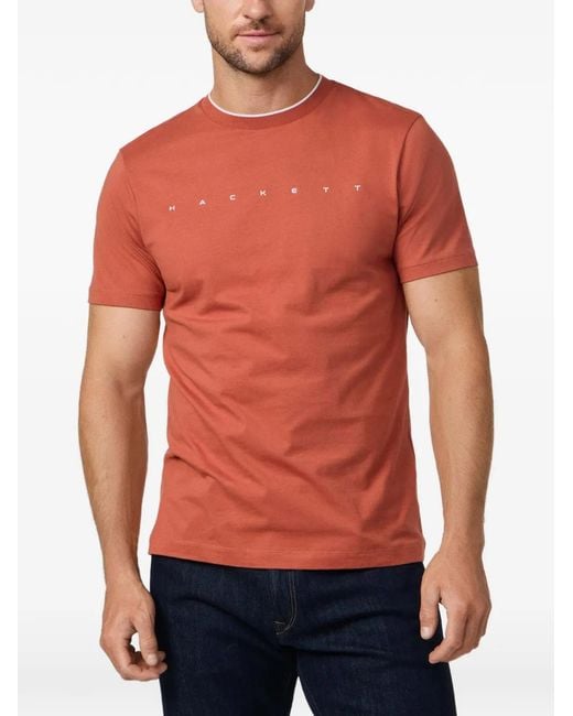 Hackett Red Logo-Print Cotton T-Shirt for men