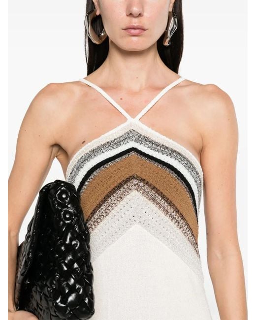 Proenza Schouler White Naomi Chochet-panel Dress - Women's - Wool/viscose/polyamide/acetate
