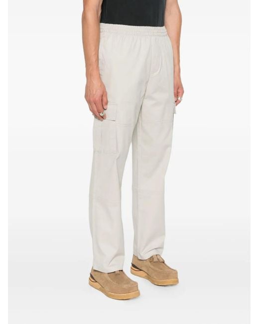Represent White Elasticated-Waist Cargo Trousers for men