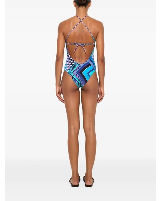 Emilio Pucci Blue Body Vivara À Dos Nu