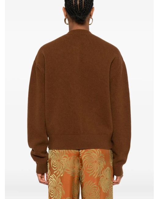 Phisique Du Role Brown Button-Front Wool Cardigan
