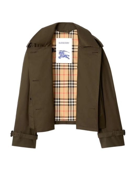 Burberry Brown Double-breasted cropped trench jacket