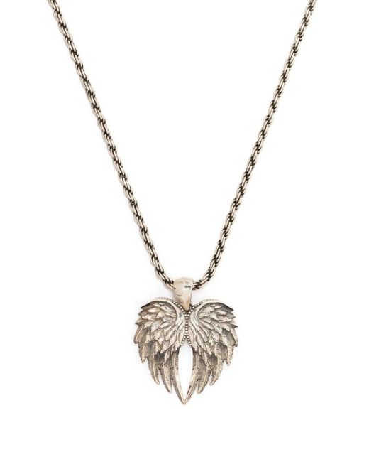 Emanuele Bicocchi Metallic Wings Pendant Necklace