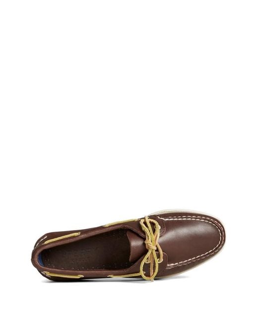 Fortela Brown Lace-Up Leather Boat Shoes
