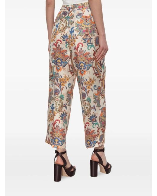 Etro White Hose mit Paisley-Print