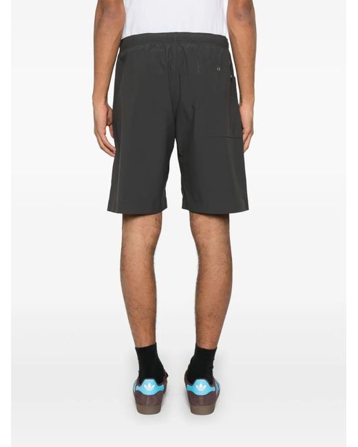 Stone Island Gray Logo-Embroidered Shorts for men