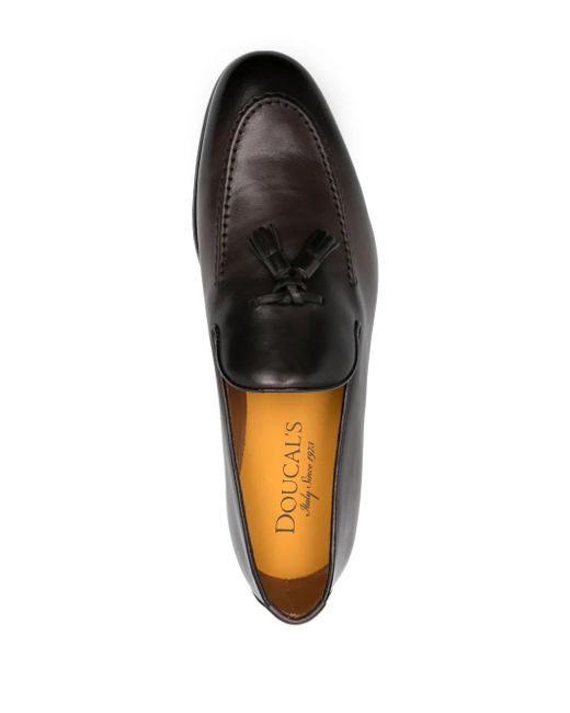 Doucal's Gray Leather Loafers for men