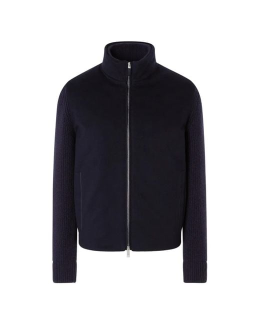 Zegna Blue Cardigan Oasi En Cachemire À Fermeture Zippée for men