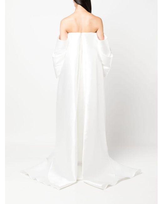 Solace London White Kyla Off-shoulder Maxi Dress