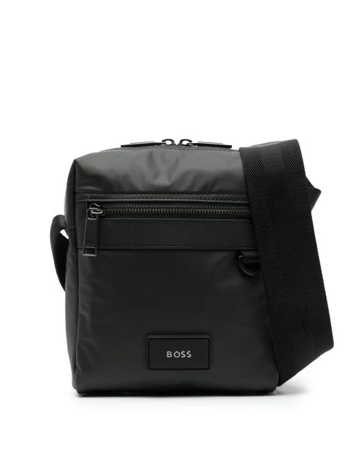 Boss Black Logo-patch Messenger Bag for men