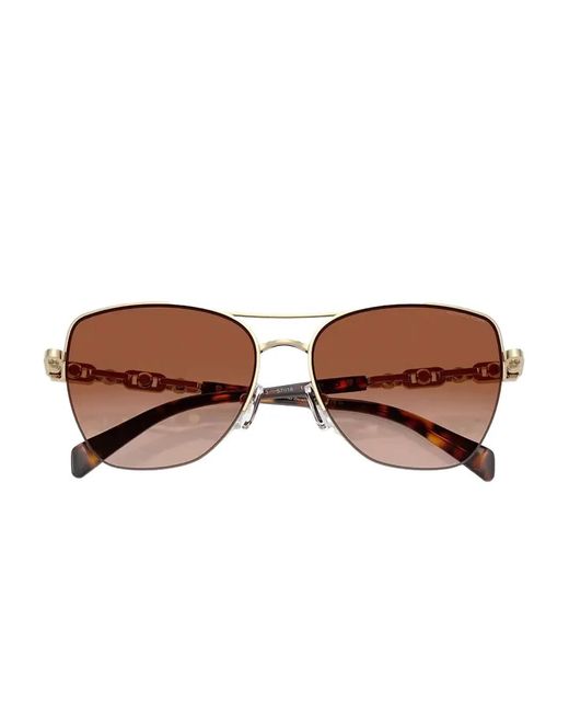 Michael Kors Brown Dorado Beach Chain-Embellished Sunglasses