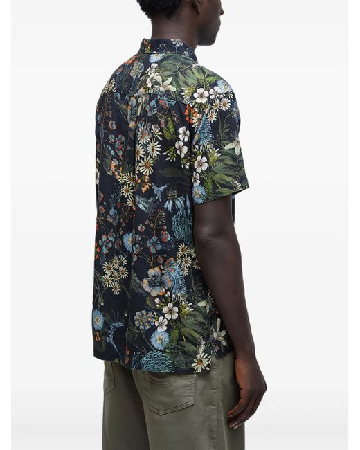 Osklen Black Floral-Print Shirt for men