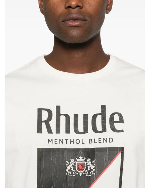 Rhude White Logo-Print T-Shirt for men