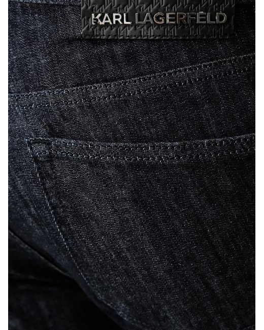 Karl Lagerfeld Black Logo-Patch Slim-Fit Jeans for men