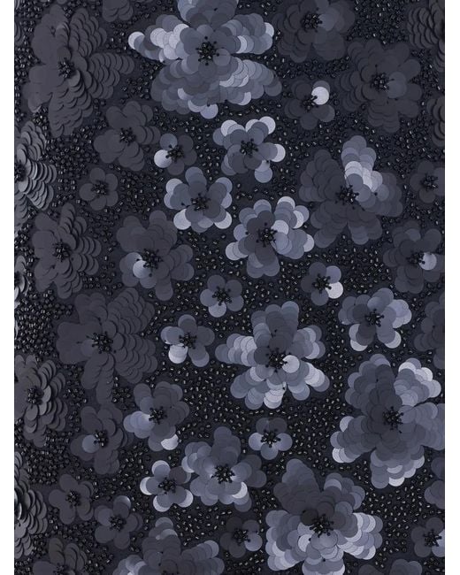 MICHAEL Michael Kors Blue Sequin-Embellished Floral-Appliqué Dress
