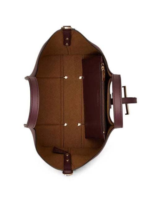 Tod's Purple Medium T Timeless Tote Bag