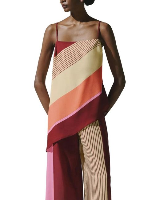 Baobab Red Asymmetrical-Hem Top