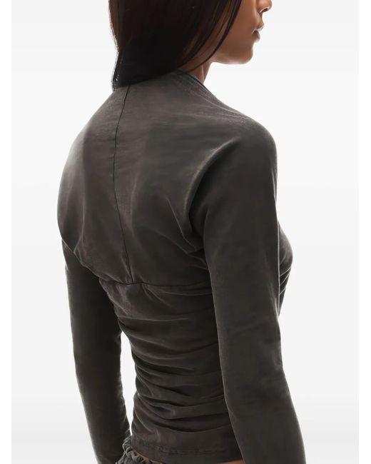 Top fruncido con manga larga Alexander Wang de color Black